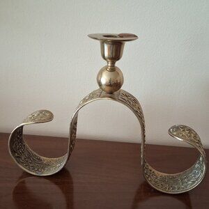 Vintage Brass Swirl Candlelabra